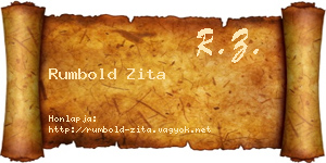 Rumbold Zita névjegykártya
